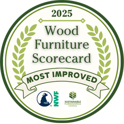 2025 Wood Furniture Scorecard Most Improved Badge